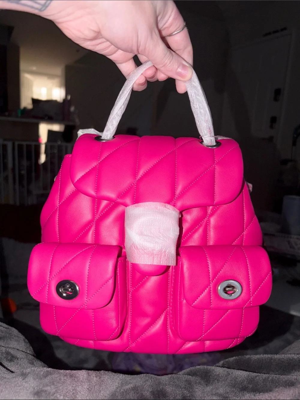 ✨ BRAND NEW ✨ Coach Quilted Tabby Backpack in Dragonfruit Pink 💖